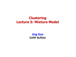 Clustering Lecture 5: Mixture Model  Jing Gao