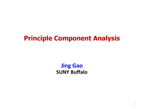 Principle Component Analysis  Jing Gao SUNY Buffalo