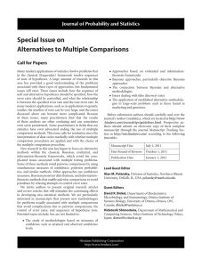 Special Issue on Alternatives to Multiple Comparisons Journal of Probability and Statistics