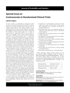 Special Issue on Controversies in Randomized Clinical Trials Call for Papers