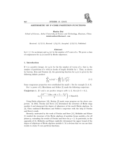 INTEGERS 15 (2015) #A7 ARITHMETIC OF 3 -CORE PARTITION FUNCTIONS