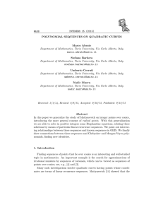 INTEGERS 15 (2015) #A38 POLYNOMIAL SEQUENCES ON QUADRATIC CURVES Marco Abrate