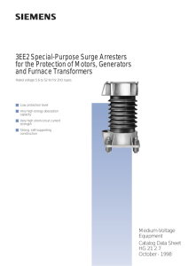 3EE2 Special-Purpose Surge Arresters for the Protection of Motors, Generators