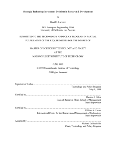 Strategic Technology Investment Decisions in Research &amp; Development by David I. Lackner