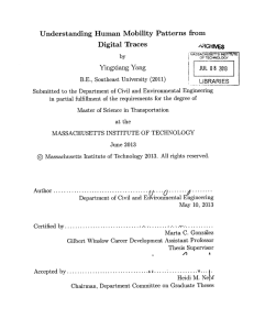 Understanding  Human  Mobility  Patterns from Digital  Traces