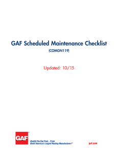 GAF Scheduled Maintenance Checklist Updated: 10/15 (COMGN119)