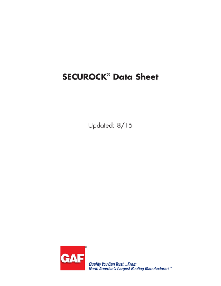SECUROCK Data Sheet Updated: 8/15
