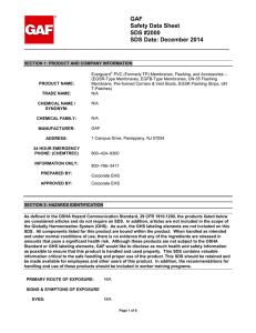 GAF Safety Data Sheet SDS #2000 SDS Date: December 2014