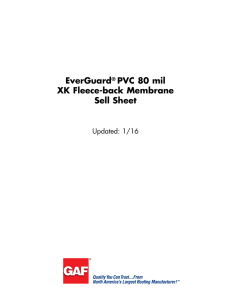 EverGuard PVC 80 mil XK Fleece-back Membrane Sell Sheet