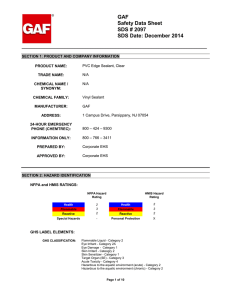 GAF Safety Data Sheet SDS # 2097 SDS Date: December 2014