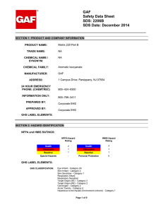 GAF Safety Data Sheet SDS: 2206B SDS Date: December 2014
