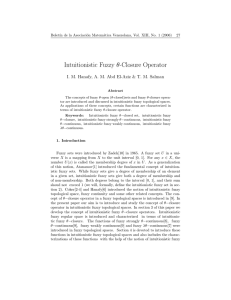 Intuitionistic Fuzzy θ-Closure Operator Bolet´ın de la Asociaci´ on Matem´