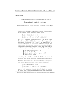 The transversality condition for infinite dimensional control systems. Diomedes Barcenas
