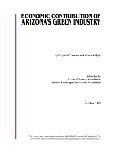Economic Contributions of Arizona's Green Industry