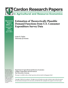 Cardon Research Papers Estimation of Theorectically Plausible Demand Functions from U.S. Consumer