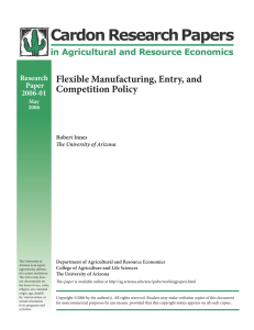 Cardon Research Papers Flexible Manufacturing, Entry, and Competition Policy