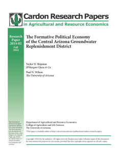 Cardon Research Papers The Formative Political Economy of the Central Arizona Groundwater