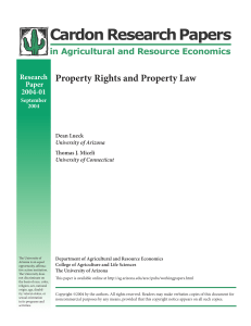 Cardon Research Papers Property Rights and Property Law Research