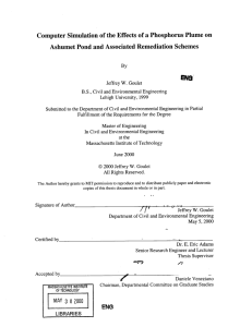 Computer Simulation of  the Effects  of a Phosphorus... Ashumet  Pond and Associated  Remediation  Schemes