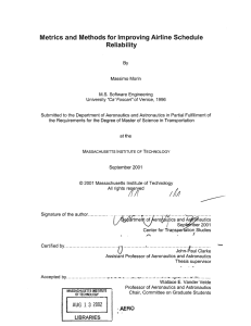 Metrics and  Methods  for Improving  Airline Schedule Reliability