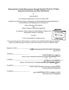 Reducing  Reworkable  Discrepancies  through Standard Work for... Inspection  Instructions and Data Distribution