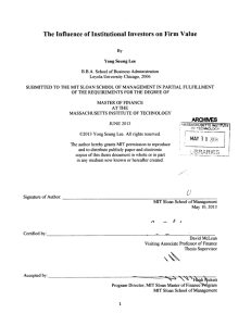 ARCHNES The Influence  of Institutional Investors  on  Firm... 39  20