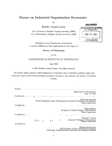 Industrial Organization  Economics ARCHNES 6 JUN  0