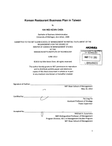 ARCHNES Korean  Restaurant  Business  Plan  in ... 302O013 JBIRARIES.