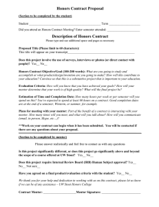 Honors Contract Proposal
