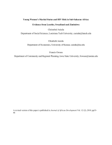 Young Women’s Marital Status and HIV Risk in Sub-Saharan Africa: