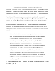 Location Choices of Ethanol Firms in the Midwest Corn Belt