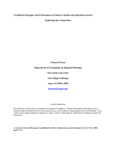 Livelihood Strategies and Performance of Ghana’s Health and Education Sectors: