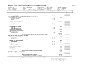 Table 11A. Income and Cash Operating Summary; Pima (ELS) Cotton,...