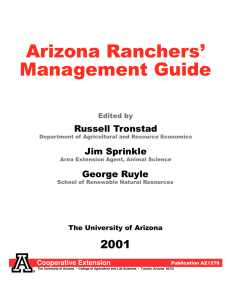 Arizona Ranchers’ Management Guide Russell Tronstad Jim Sprinkle