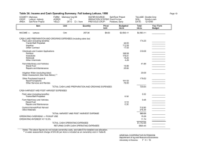 Table 3A. Income and Cash Operating Summary; Fall Iceberg Lettuce,...
