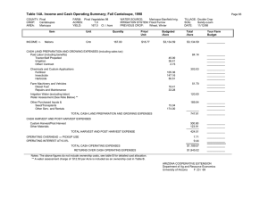 Table 14A. Income and Cash Operating Summary; Fall Cantaloupe, 1998