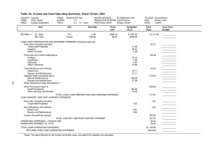 Table 3A. Income and Cash Operating Summary; Green Chiles, 2001