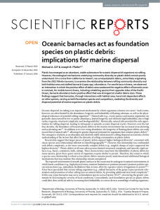 Oceanic barnacles act as foundation species on plastic debris: www.nature.com/scientificreports