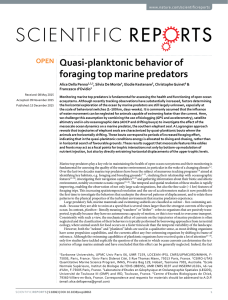 Quasi-planktonic behavior of foraging top marine predators www.nature.com/scientificreports Alice Della Penna