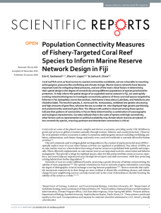 Population Connectivity Measures of Fishery-Targeted Coral Reef Species to Inform Marine Reserve
