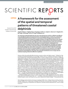 A framework for the assessment of the spatial and temporal delphinids