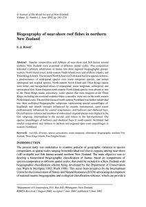 Biogeography of near-shore reef fishes in northern New Zealand