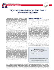 Agronomic Guidelines for Pima Cotton Production in Arizona Cooperative Extension