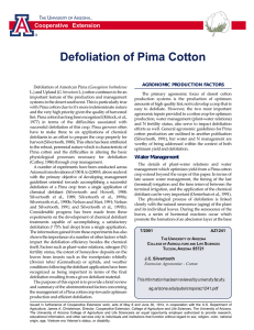 Defoliation of Pima Cotton Cooperative Extension