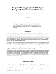 Integrated Morningglory Control Strategies: Transgenic Cotton and Precision Cultivation Abstract