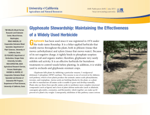 G Glyphosate Stewardship: Maintaining the Effectiveness of a Widely Used Herbicide