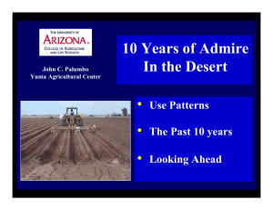 10 Years of Admire In the Desert • Use Patterns