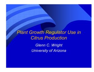 Plant Growth Regulator Use in Citrus Production Glenn C. Wright University of Arizona