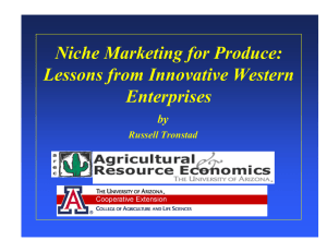 Niche Marketing for Produce: Lessons from Innovative Western Enterprises by