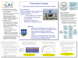 Enterprise Change Improving complex enterprises with system models